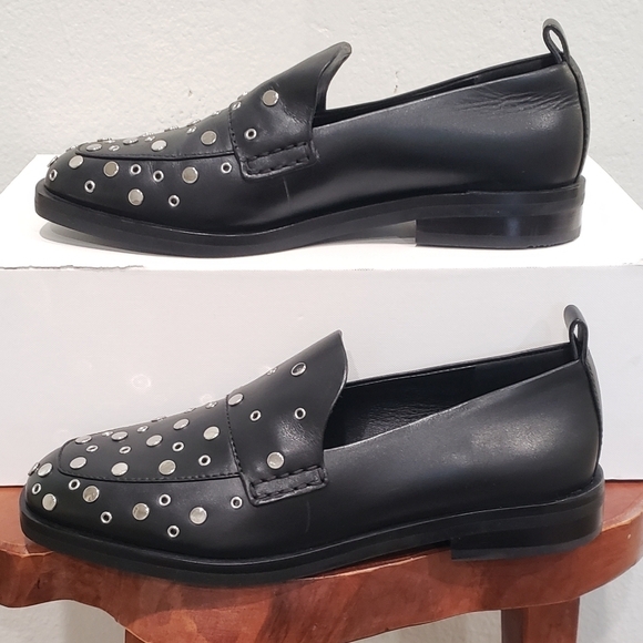 NWT in Box 3.1 Phillip Lim Women's Alexa Studded Apron Toe Black Loafer … - Picture 3 of 12